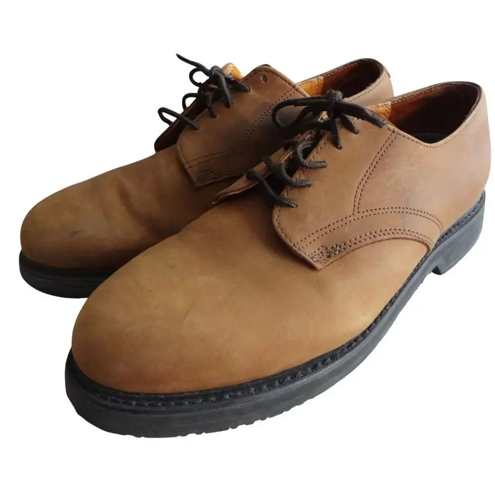 Vintage 90s DEXTER USA Brown Platform Oxford Brogue Nubuck Leather Mens 12